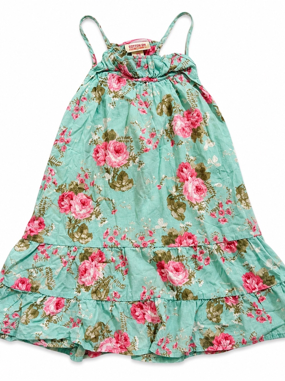 Mossimo Supply Co. Aqua Floral Spaghetti Strap top